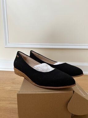 Black Canvas Slip-On Espadrille Flats